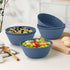 Homienly 36 Oz Wheat Straw Bowls Set of 6, Unbreakable Dinnerware, Microwave & Dishwasher Safe, Navy Blue