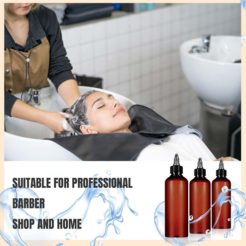 24 (3.4 oz,Amber) Barydat Pcs Squeeze Bottle Twist Top Applicator Empty Hair Oiling Bottle with Funnels Refillable
