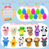 12PCS Filled Easter Eggs with Animal Finger Puppets Inside, Prefilled Easter Eggs for Easter Eggs Hunt, Easter Basket
