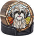 Set 6, Holder,6 Pack Drink Coaster of Shih Tzu Dog Mom Lover Gift,Leather Drink Coasters with Cup/Bar/Drink Coasters