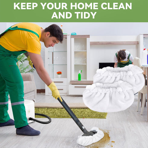6 Pack Sgizoku Large Microfiber Bonnet Steam Mop Pads Compatible with Dupray Steam Cleaners etc for The Rectangle Brush