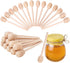 CJFocus 100 PCS Wooden Honey Sticks Dipper 6 Inch, Mini Honeycomb Honey Stirrer