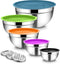 TeamFar Mixing Bowls with Lids, 5PCS Stainless Steel Salad Bowls with 3 Grater Attachments for Cooking and Serving