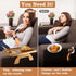 Acacia Wood Couch Armrest Table,Sofa Arm Tary Table for Living Room,Sofa Armrest Tray with Rotated Phone Holder,Clip on