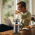 French Press Coffee Maker, 34oz 304 Stainless Steel with 2 Filters, Heat Resistant Borosilicate Glass, BPA Free