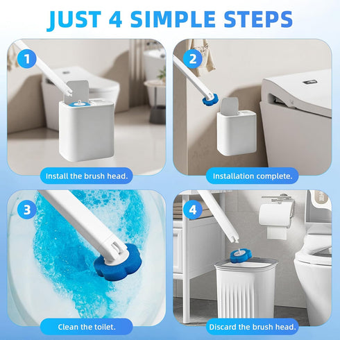 48 Disposable Toilet Brush with Refills, ,Toilet Bowl Cleaner,Toilet Cleaning Supplies,Toilet Bowl Brush,automatic