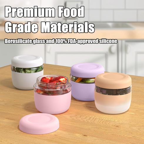 Tronco 24 oz Glass Lunch Bowl Container with Lid, Leak & Spill Proof Glass Food Storage for Meal Prep, BPA-Free