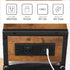 3-Tier BF412UBZ01 HOOBRO End Table with Charging Station, Small Side Table with Magazine Holder, Nightstand Bedside