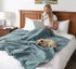 KyraHome 100% 60"x80" Cotton Throw Blankets for Couch, Plant-Dyed Breathable Lightweight Gauze Soft Muslin Throw