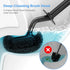 Set: HAMITOR Toilet Bowl Brush Holder Curved Design with Holder for Deep Cleaning Under Rim - Compact Hidden Scrubber