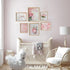 Lwoztra 8x10x6 Inch Pink Nursery Wall Art Floral Bow Canvas Prints Girls Room Wall Decor Pink Flower Pictures Coquette