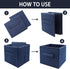 Small Storage Bins - Collapsible Fabric Organizer 3 Pack, 9.0"x7.5"x7.5" for Closet and Kids Toys, Blue