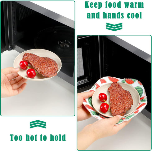 Microwave Bowl Holders Set of 5, Heat Resistant Polyester Sponge Bowl Pads for Soup Bowl, Geometric Pattern