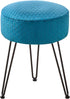WROCFURSTAR Velvet Ottoman,Vanity Stool,Dressing Table Seat with Metal Leg Vanity Chair for Bedroom,