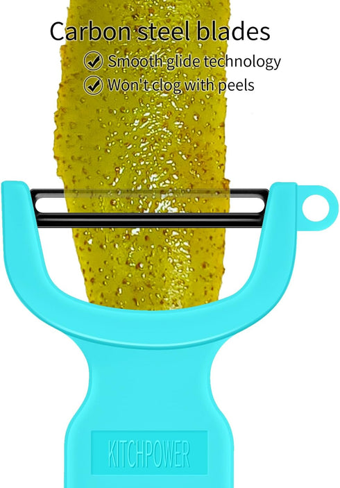 Original Vegetable Peeler Set, 3-Pack Potato Peelers with Carbon Steel Blades in Orange, Blue, Yellow