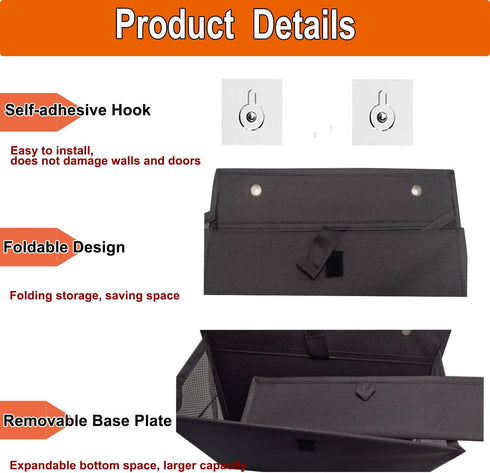 2 Pack Closet 1-Grid) RV Shoe Storage with Adhesive hook,Over the Door Shoe Rack,Heavy Duty Oxford Fabric Wall Hanging