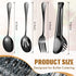 Patelai 15 Pieces Stainless Steel Serving Utensils Set 8.7" Large Serving Spoons Slotted Spoon 9.45" Tong 9" Serving Forks Buffet Flatware for Kitchen Catering Banquet Wedding Party (Black) by Patelai