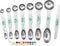 Spring Chef Stainless Steel Magnetic Measuring Spoons Set - 8 Nesting Metal Teaspoon & Tablespoon Kitchen Gadgets in