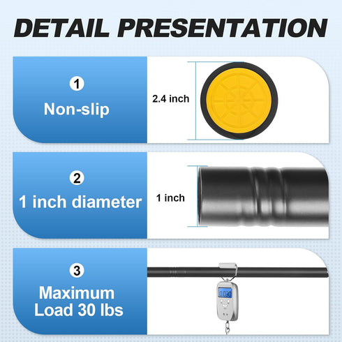 Adjustable Shower Curtain Rod 31 to 43 Inch, 1 Inch Diameter Matte Black Spring Tension Stainless Steel, Easy Install