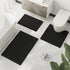 Black Bathroom Rugs Non-Slip Chenille Mat Set 3 Pieces Ultra Soft Absorbent Bath Carpet