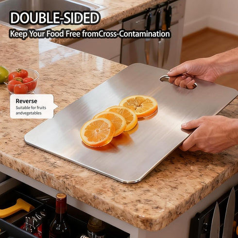 SkylineSip Board,100% 2026 (14''L 10''W) Titanium Cutting Pure Titanium Cutting Boards for Kitchen, New Double Sided