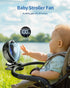 SWEETFULL Portable Clip on Fan - Battery Operated Stroller Fan, 4000mAh Small Rechargeable Fan with LED Display, 4 Speeds, Mini Personal Cooling Desk Fan for Golf Cart Travel Camping Gym (Black) by SWEETFULL