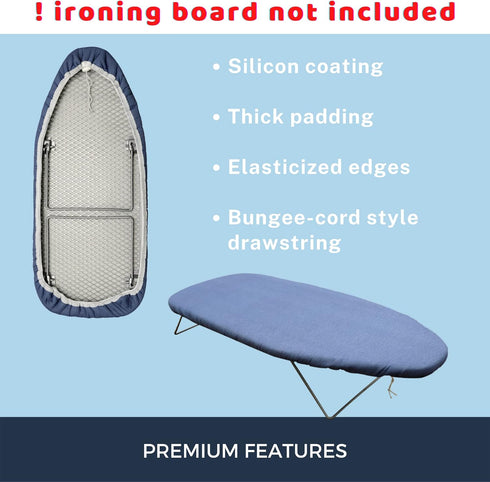 Smart Tabletop Ironing Board Cover and Pad - 12.5 X 30 inch, Fits Small Mini Board, Extra Thick Padding, Heat