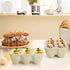 DEAYOU 3-Pack 18 Cups Ceramic Egg Tray - 6-Cup Porcelain Egg Holder Container for Countertop, Fridge, Kitchen