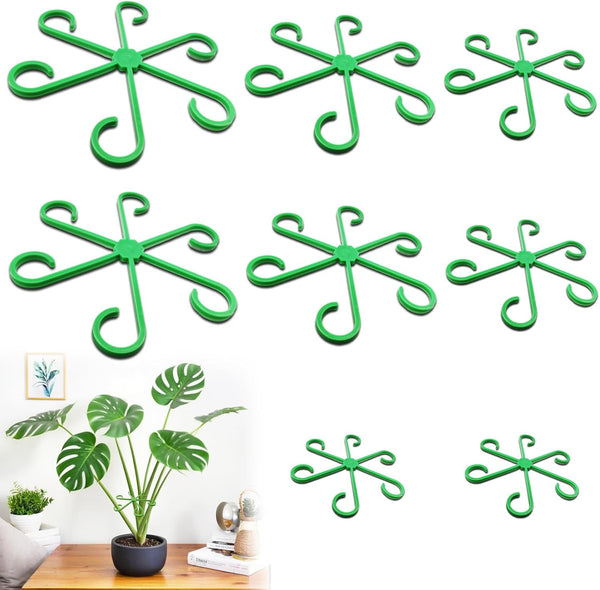 Yiqianhome 8PCS Climbing Plant Stem Supports 4 Sizes, Reusable Plastic Stakes Indoor/Outdoor Garden