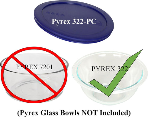 Pyrex 322-PC Blue Round Plastic Mixing Bowl Lid (Will NOT fit Pyrex 7201 Glass Dish), Made in the USA by Pyrex