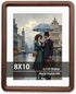 RRQKMBO 8x10 Natural Dark Walnut Solid Wood Picture Frames, Hand Make Crafted Original