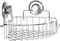 Corner Shower Caddy with Suction Cups and 3M Adhesive Mounting Discs, Stainless Steel Basket for Bathroom Storage