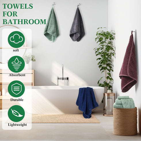 16 Sets Set 4 4 8 Sets Mixweer Pieces Bath Towels Quick Dry Towel for Bathroom Included Bath Towels Hand Towels