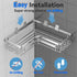 Adhesive Shower Caddy Shelf Organizer Rack,Rustproof Stainless Steel Bathroom Organizer with Large Capacity, No