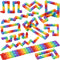 30 Pack Rainbow Wacky Track Toys Snap and Click Fidgets Toys -