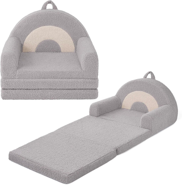 Blissful Diary Foldable Toddler Couch, 2-in-1 Comfy Toddler Chair & Lounger for