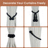Magnetic Curtain Tiebacks, 2 Pack Curtain Tie Backs for Curtains, Wood Bead Curtain Holders for Boho Bedroom Decor,