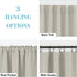 RYB HOME Blackout Curtains for Kitchen, 2 Panels Privacy Thermal Insulating Shades for Bedroom, Cafe, 34x30 Natural