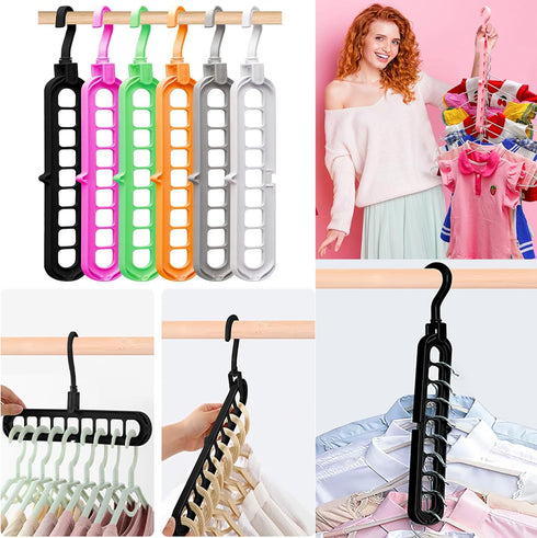 Closet Organizers and Storage, College Dorm Essentials, Multifunctional Magic Hangers with 9 Holes