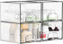 Yieach 4.4" Closet,Medicine Bottles,Pacifier,4 Tall Small Clear Acrylic Stackable Storage Drawers for Vanity,Under