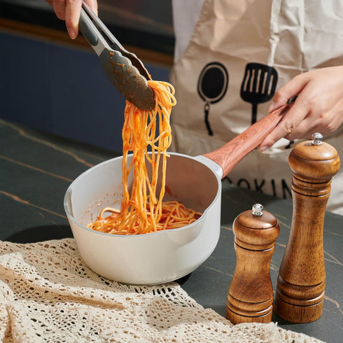 Ceramic Nonstick Sauce Pan with Lid, 2 Quart Cooking Pot with Pour Spout and Handle