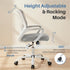 360 DUMOS Home Office Computer Chair - Ergonomic Mid Back Desk with Lumbar Support and Rocking Mode, Height Adjustable