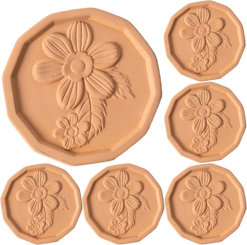 6 PCS Brown Sugar Saver, Terracotta Brown Sugar Keeper Container Disc for Food Storage, Reusable & Food Safe