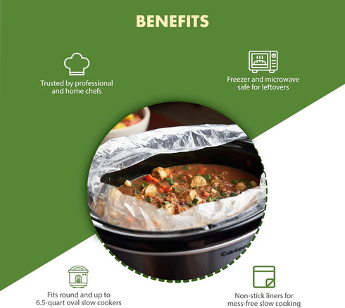 Regency Wraps Slow Cooker Saver - Non-Stick Liners for Easy Clean Up, 20 x 12, Pack of 12