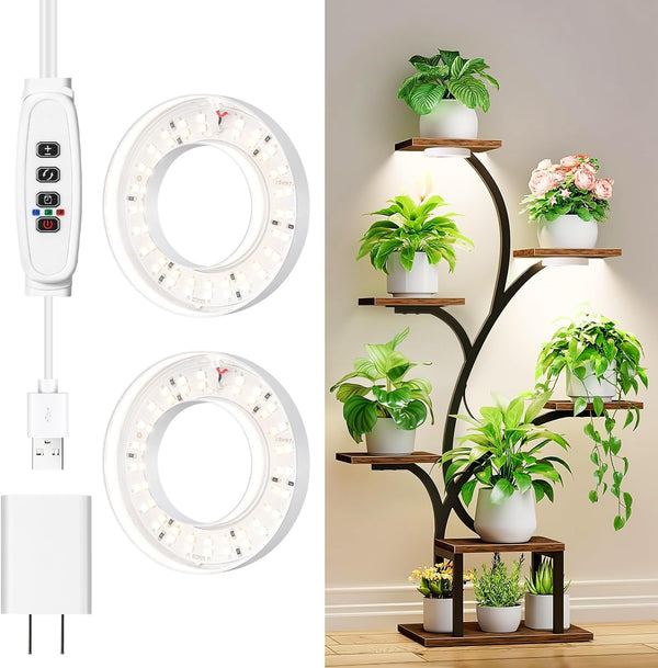 RWNTAO 3.54" Ceiling Grow Light for Indoor Plants, Warm&White Full Spectrum Plant