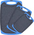Large-Small Cutting Board Set of 3 - Dishwasher Safe, Juice Groove, Easy Grip Handle, Non-Slip Rubber