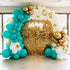 Teal Balloon Garland Kit with Gold Butterflies, Turquoise, Blue, Green, White & Gold Balloons for Party Decor