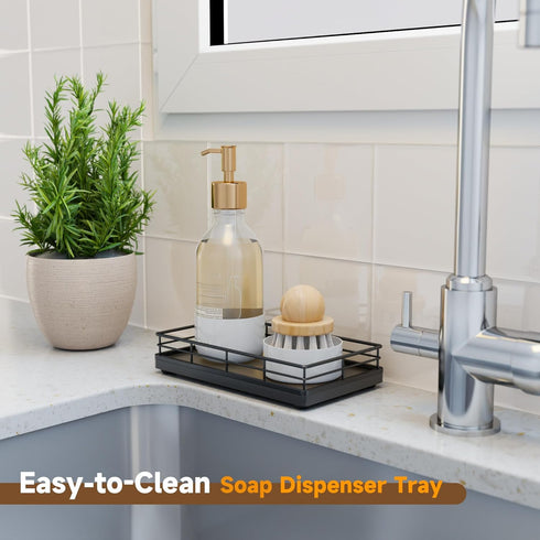 Oak Bathroom Trays for Counter, 7" L Small Wooden Vanity Tray for Perfume, Soap, Mouthwash, Key Holder for Kitchen Sink.