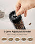 Set 5-Level 4.5oz TOMEEM Electric Salt and Pepper Grinder Rechargeable with LED Power Indicator, Adjustable Grinding