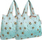 allydrew Foldable Tote Nylon Reusable Grocery Bag (Set of 2), Bumble Bees